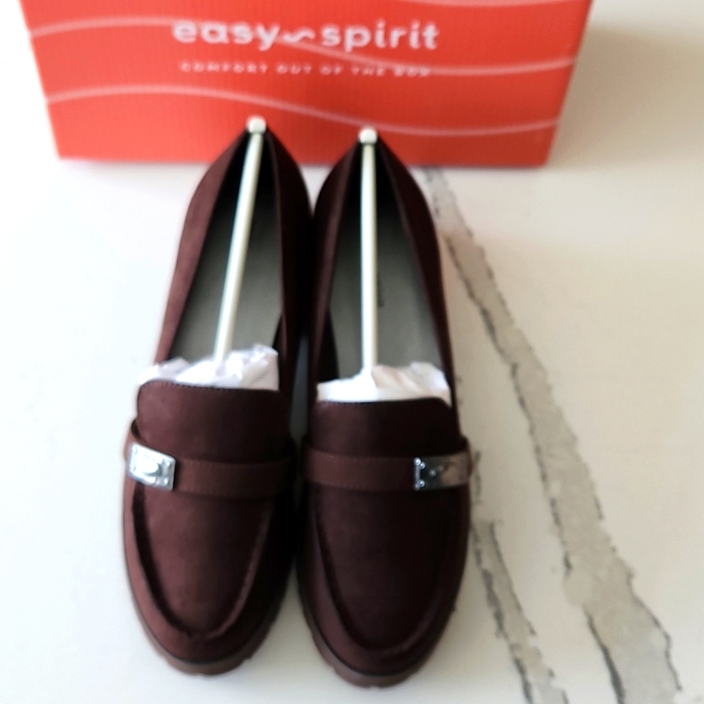 Easy Spirit Waverlie Loafer Women 7.5 Brown Lug Sole Comfort Slip On Shoe - Picture 8 of 11